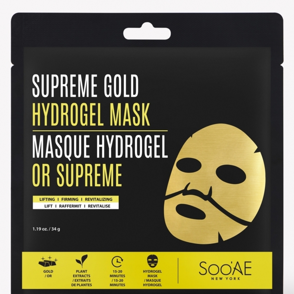Lot Of 10, Soo'AE Supreme Gold Hydrogel Mask - Gold & Black